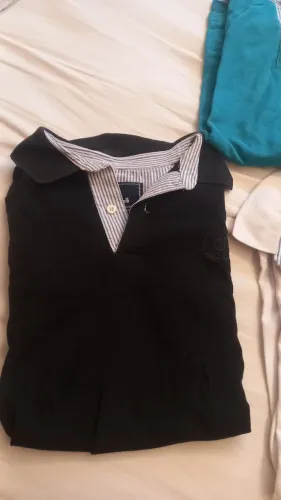 Camiseta Polo Preta Estivaneli ORIGINAL 