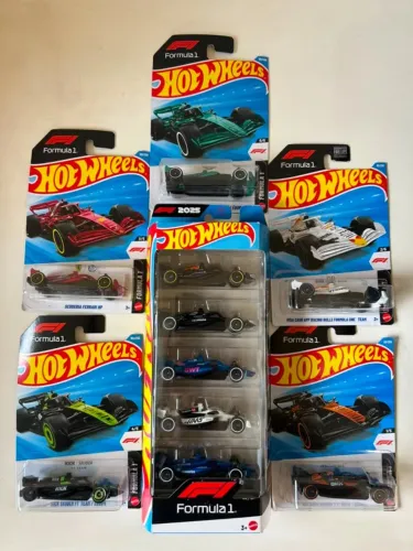 Kit completo - Hot Wheels F1 2025 c/ 10 miniaturas 1/64 (coleção completa)