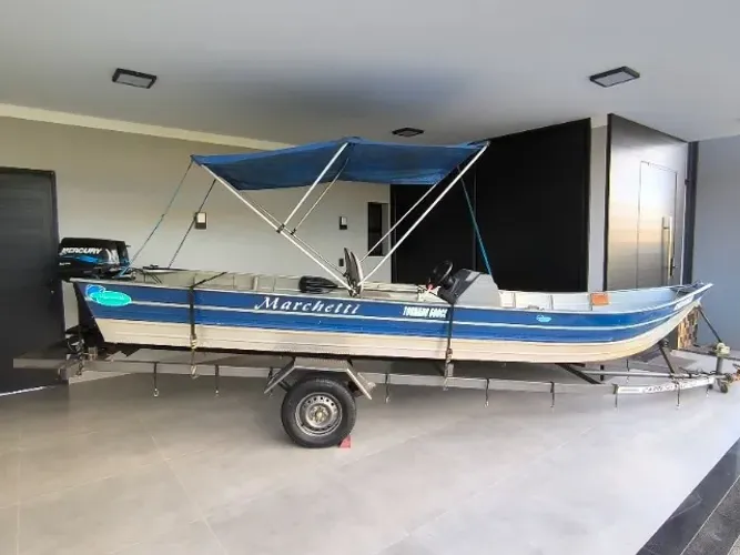 Vendo conjunto barco, motor e carreta.