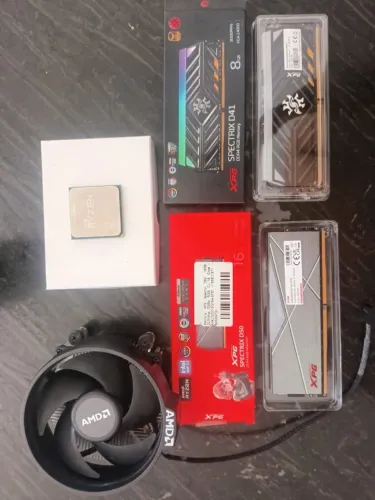 Kit Processador Ryzen 5 5600g + memória 16gb ddr4 + memória 8gb ddr4