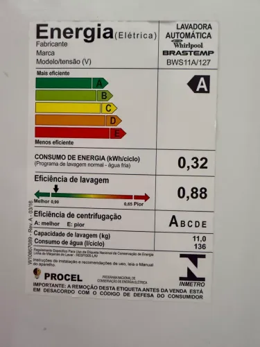 Máquina de Lavar Brastemp 11kg (Modelo BWS11A)