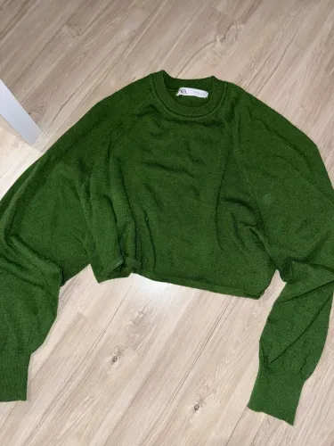 Tricot Cropped Zara Verde