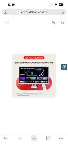 Monitor Smart LG com suporte de mesa articulado 