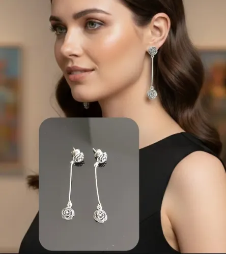 Brinco em prata, delicado, feminino e atemporal.