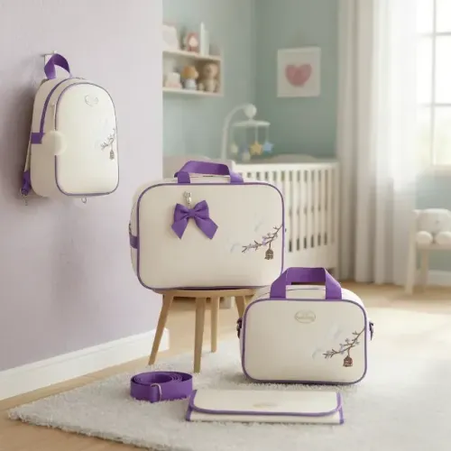 Kit Bolsa Maternidade Luxo Menina 4 Peças Com Mochila