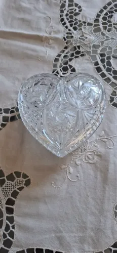 Porta-joias de cristal Tcheco - coração