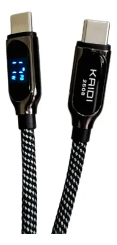 Cabo Tipo C - Tipo C -6a Pd Display De Voltagem Turbo 1metro
