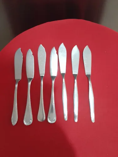 Coleção de 7 facas de peixe inox