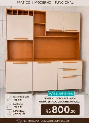 Armário de Cozinha Completo - Menos de 3 Meses de Uso - Perfeito Estado