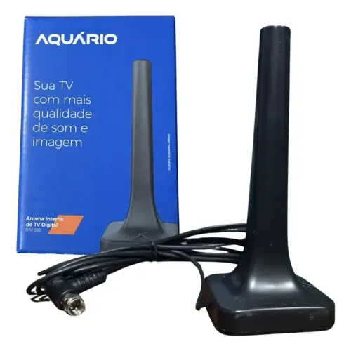 Antena Digital Interna de TV HDTV 4K Cabo 2.5m - Aquário