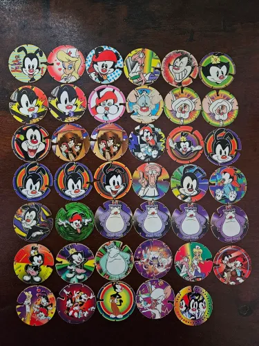 Lote tazos Animaniacs 41un elma chips