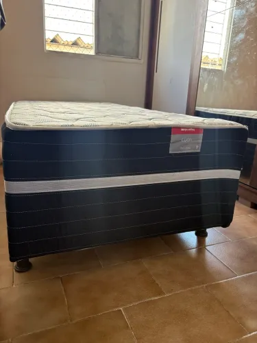 Cama Box Conjugada Solteiro Espuma D28 Lyon 188x88x55 Cm Reconflex