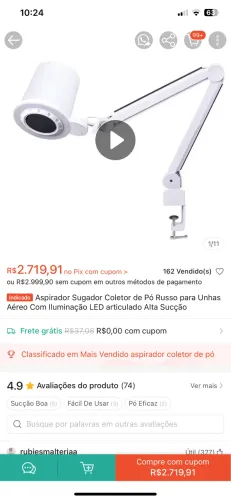 Aspirador pó aéreo unha