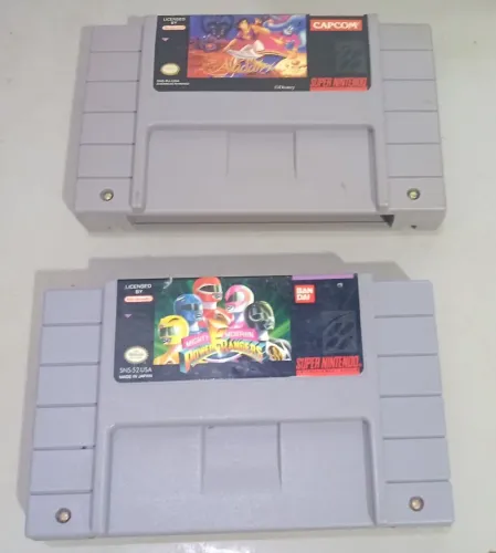 Aladdin e Power Rangers original snes super Nintendo
