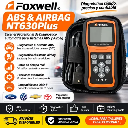 SCANNER AUTOMOTIVO FOXWELL NT630 PLUS - ABS E AIRBAG
