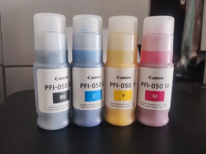 Kit Tinta Plotter Canon Tc-20 / Tc-21 Pfi-050 04 Cores Tinta Preto - Ciano - Amarelo - Mag