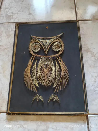 Quadro artesanato coruja