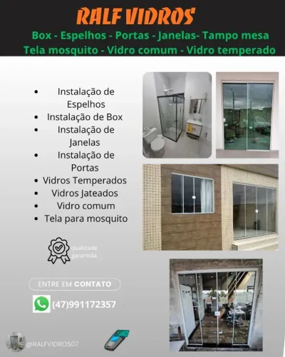 Porta Vidro Temperado 2x2 incolor vidro alumínio branco ou preto