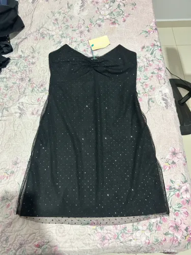Vestido preto tule Amofany, nunca usado