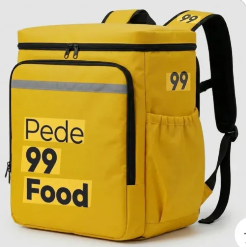 Bag flexível 99food para entregador para delivery amarela