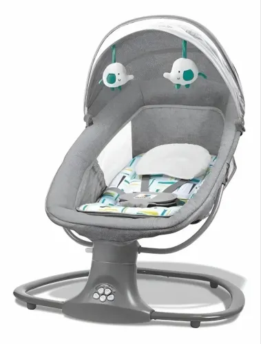 Cadeira de balanço para bebê Mastela Premium elétrica cinza/verde