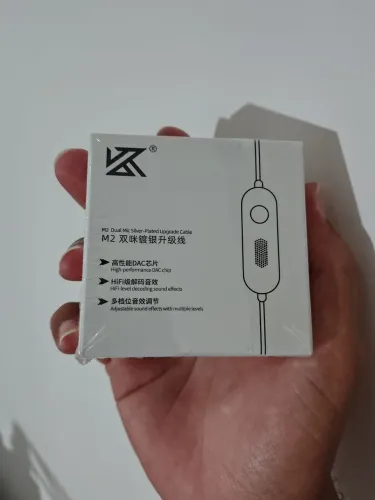 Cabo KZ M2 Tipo-C Com Chip DAC E Microfone Duplo Lacrado Original