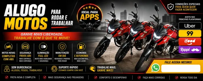 ALUGUEL DE MOTOS PARA APPS