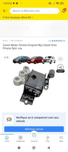 Vendo Coxin do motor Onix , Prisma.!! Valor para vender hoje.!!