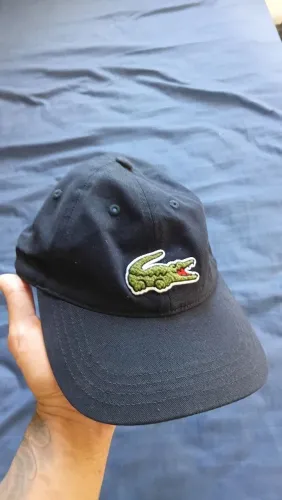 Boné lacoste big croc azul marinho