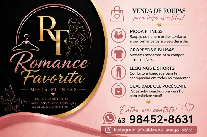 Vendas de roupas moda íntima e fitness 