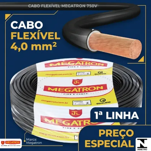 Cabo Flexível 1ª Linha - 4,0mm (ROLO 100M)