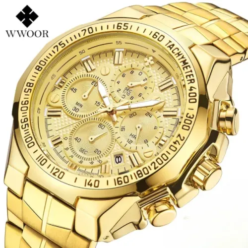 Relógio Dourado Masculino Ostentação