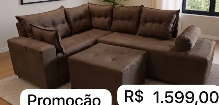 Sofá Aurora 2,43x1,80cm Promoção Até 20/08