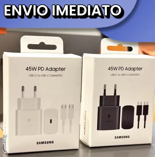 Carregador turbo Samsung 45w com cabo tipo C pra C