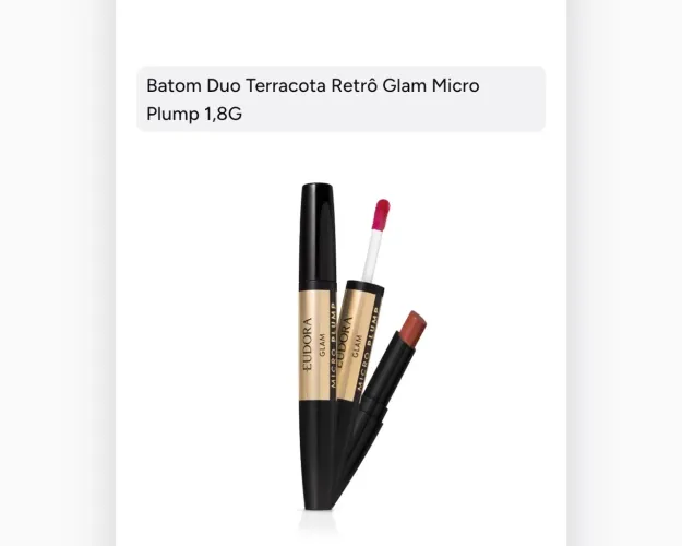 Batom Duo Terracota Retrô Glam Micro e Rosado Nobre Glam