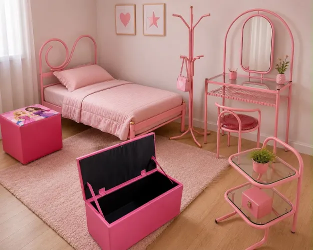 Kit quarto rosa 
