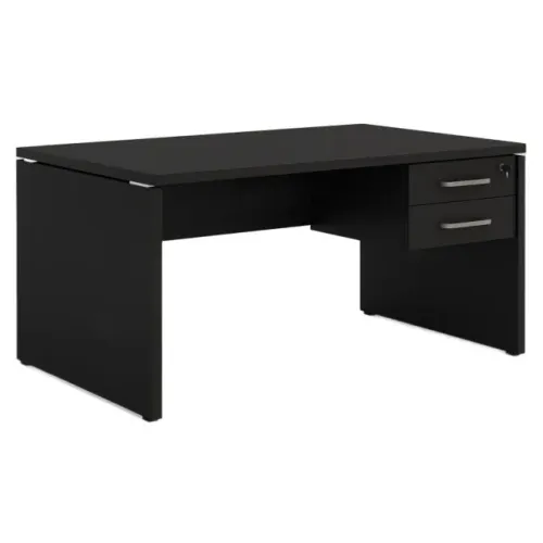 Mesa Escritório Com Gavetas Preta Ampla Organização Home Office 26021