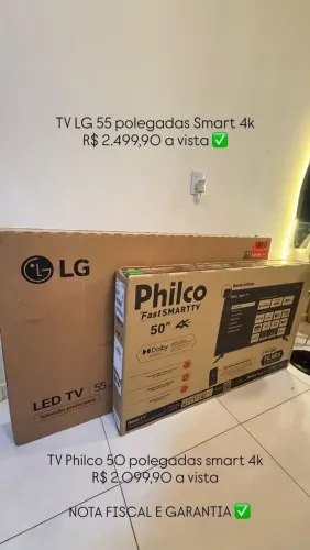 TVs SMART 4K LG 55 E PHILCO 50 COM NOTA FISCAL E GARANTIA!