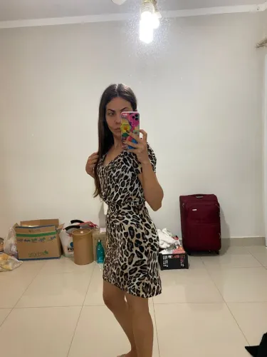 Vestido zaRA ANIMAL print feminino P decotado manga curta onça marrom e preto