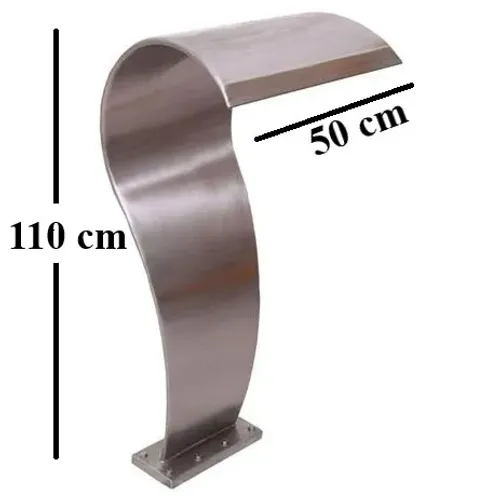 cascata naja inox para piscina 110x50 cm