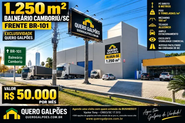 Galpões de 1.250 m2 Balneário Camboriú sc Bairro Nova Esperança