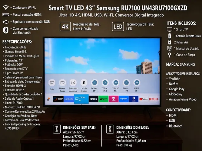 Vendo smart TV 43 polegadas sansung