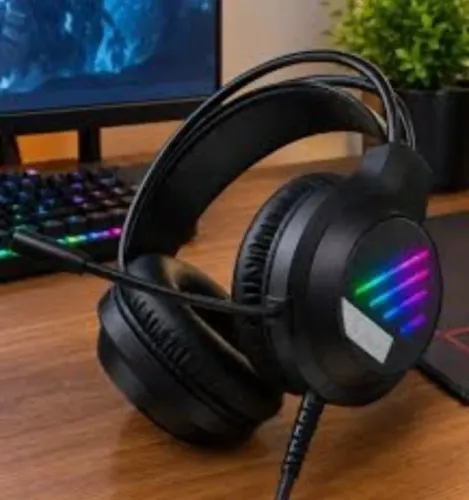 FONE HEADSET GAMER RGB Rainbow - PRETO