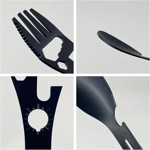 Talher multifuncional - aço inox - Acampamento, Viagem e Atividades ao Ar Livre