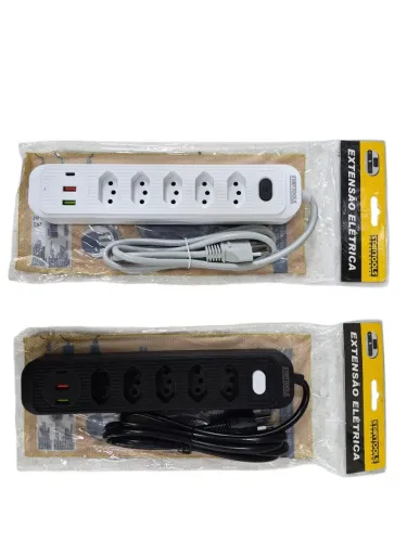 SR1016-EXTENSÃO ELETRICA 2M BIVOLT 5 TOMADAS