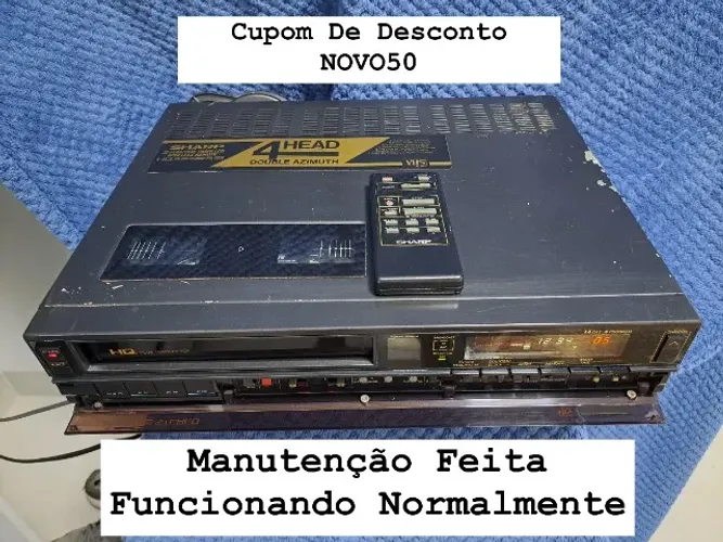 Video Cassete SHARP 4 Cabeças Com Controle Remoto - VC-794b