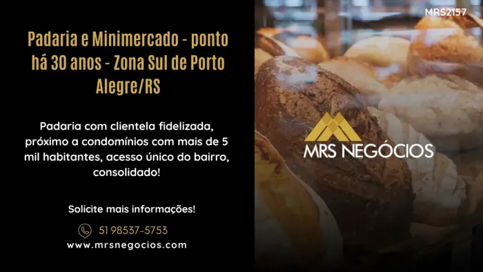 Padaria e Minimercado - ponto há 30 anos - Zona Sul de Porto Alegre/RS