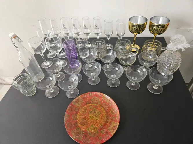 Taças de vinho, champagne e demais drinks e itens adicionais