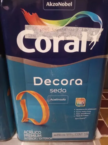 Tinta Coral Acrílica Premium Decora Seda Acetinado Cor Algodão Egípcio18 Litros. Vencida.