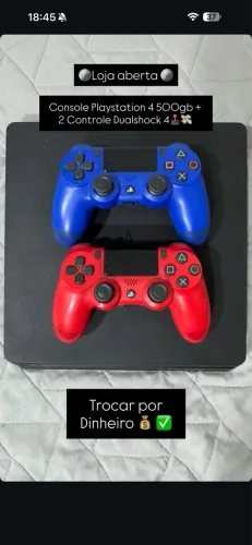Console Playstation 4 500gb + 2 Controle Dualshock 4